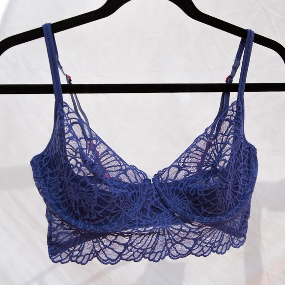 Natori Other - NWOT Josie Natori Bardot Lace Bra 36D-36DD Blue